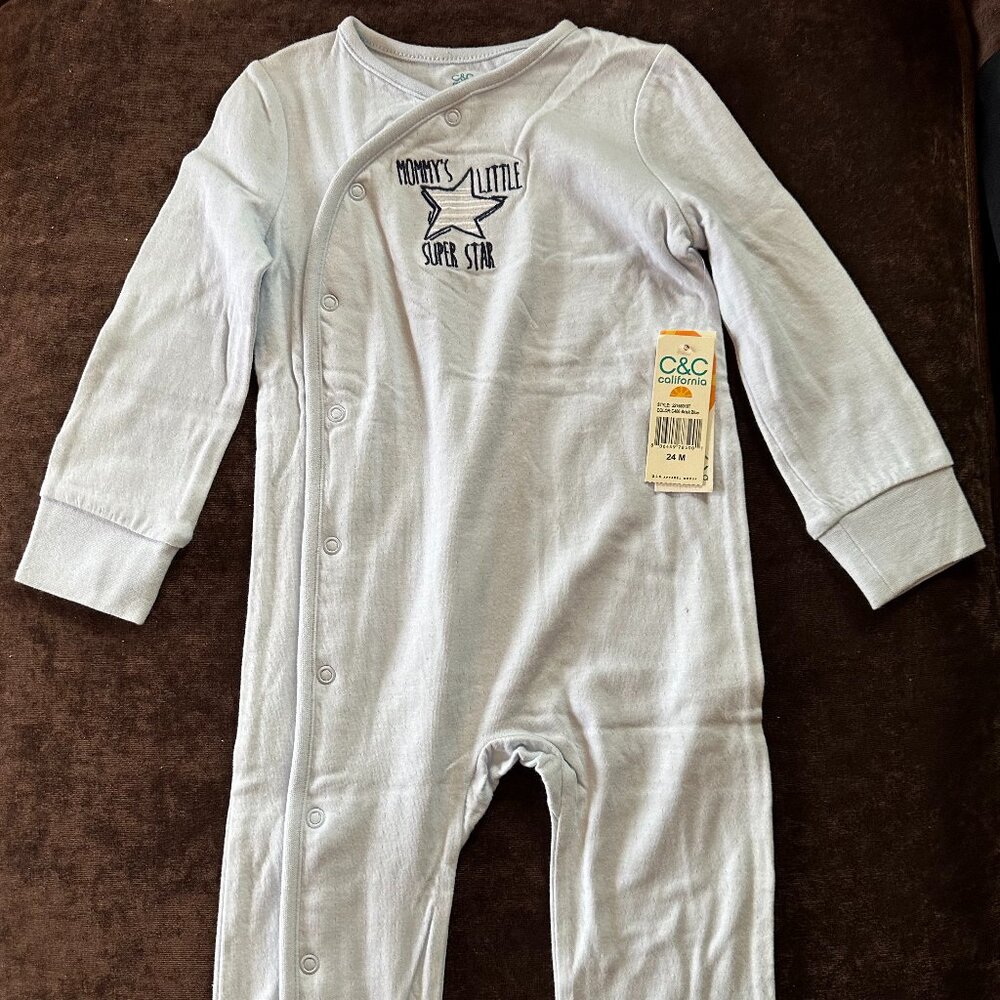 C&C California Kids Baby Roar Graphic Bodysuit 24M blue NWT!!!